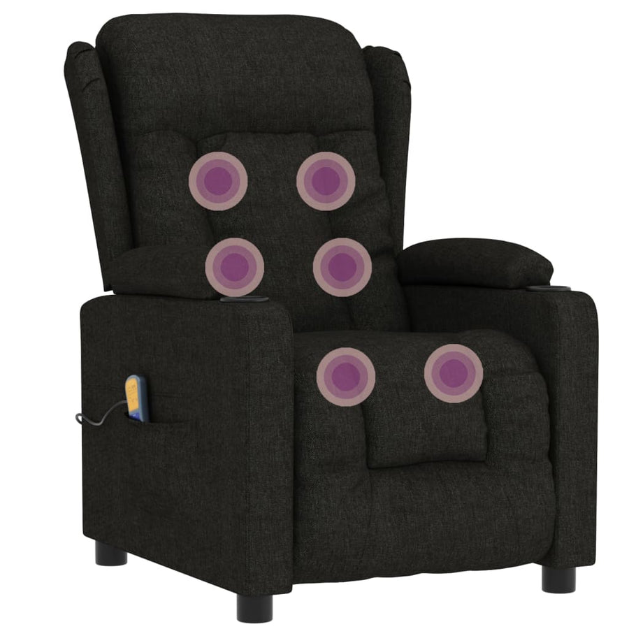 Massagestoel Stof Zwart 1