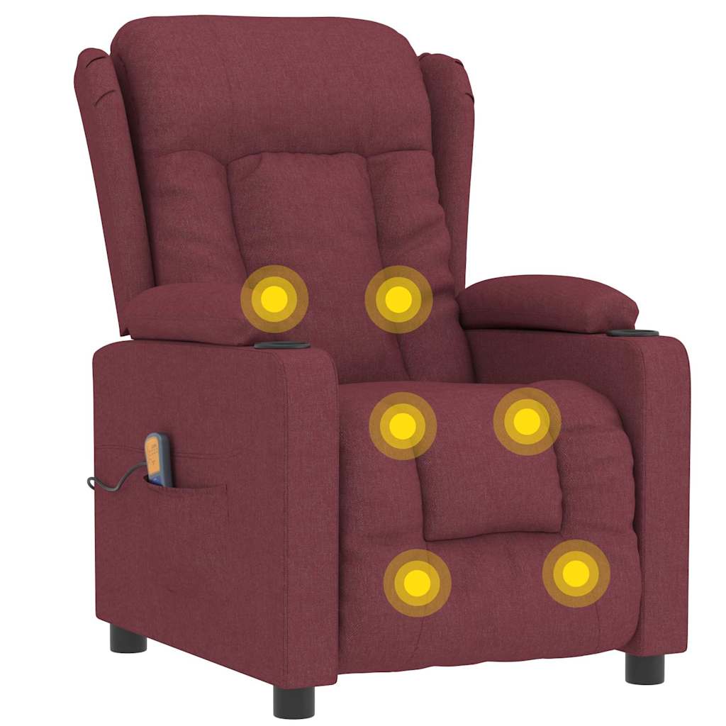 Massagestoel stof wijnrood