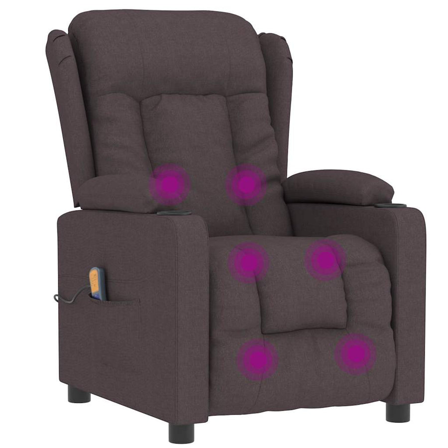 Massagestoel stof donkerbruin