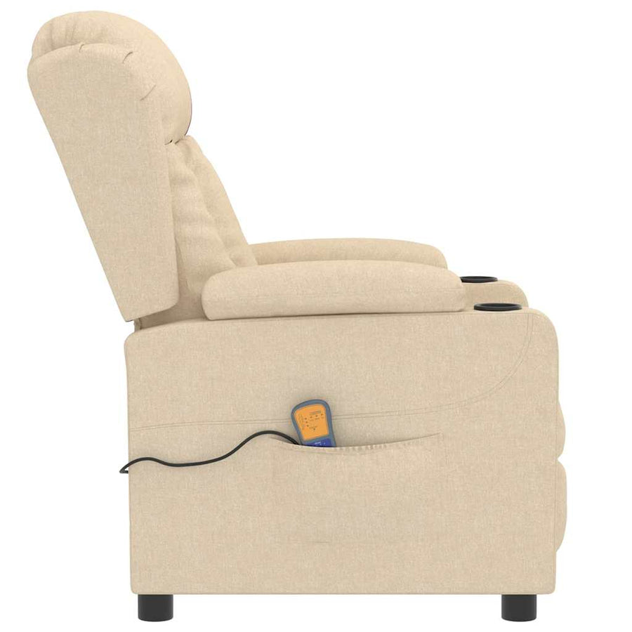 Massagestoel stof crèmekleurig