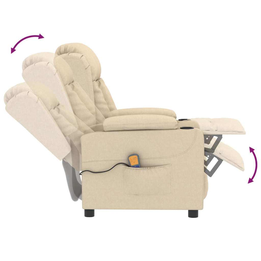 Massagestoel stof crèmekleurig