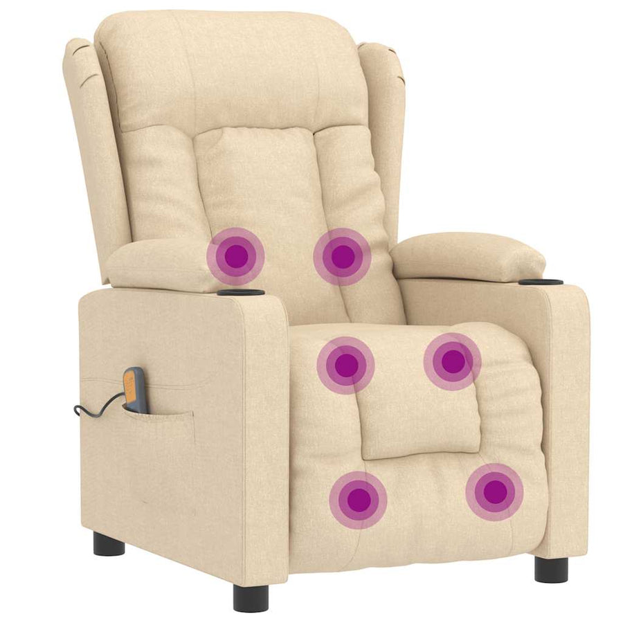 Massagestoel stof crèmekleurig