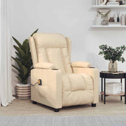 Massagestoel crèmekleurig stof 72,5x96x99,5 cm