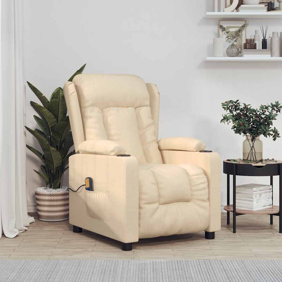 Massagestoel stof crèmekleurig