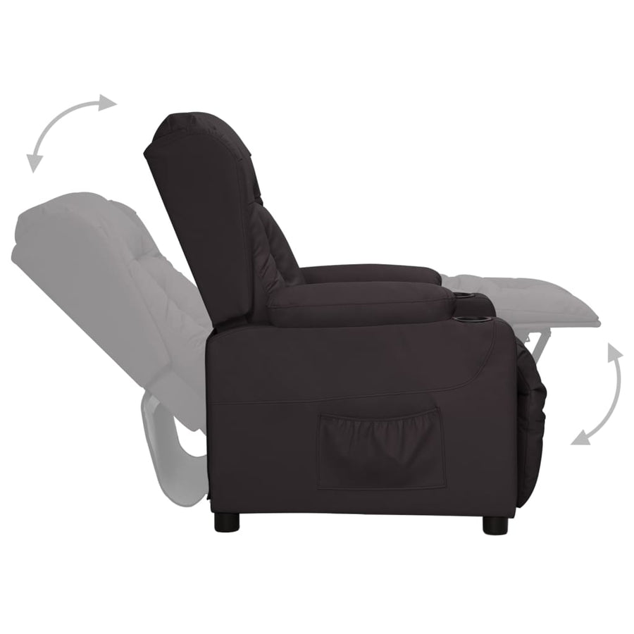Fauteuil Verstelbaar Kunstleer Zwart