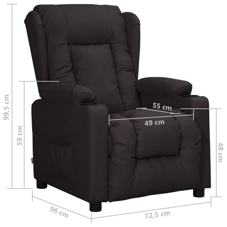 Fauteuil Verstelbaar Kunstleer Zwart