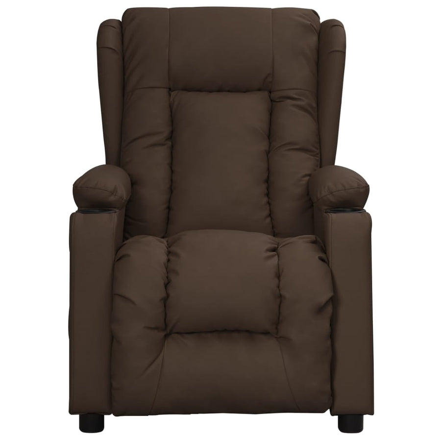 Fauteuil verstelbaar kunstleer bruin