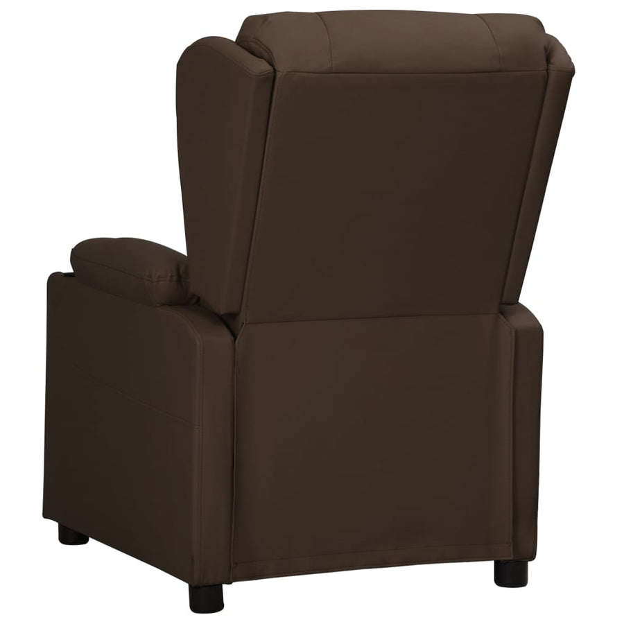 Fauteuil verstelbaar kunstleer bruin