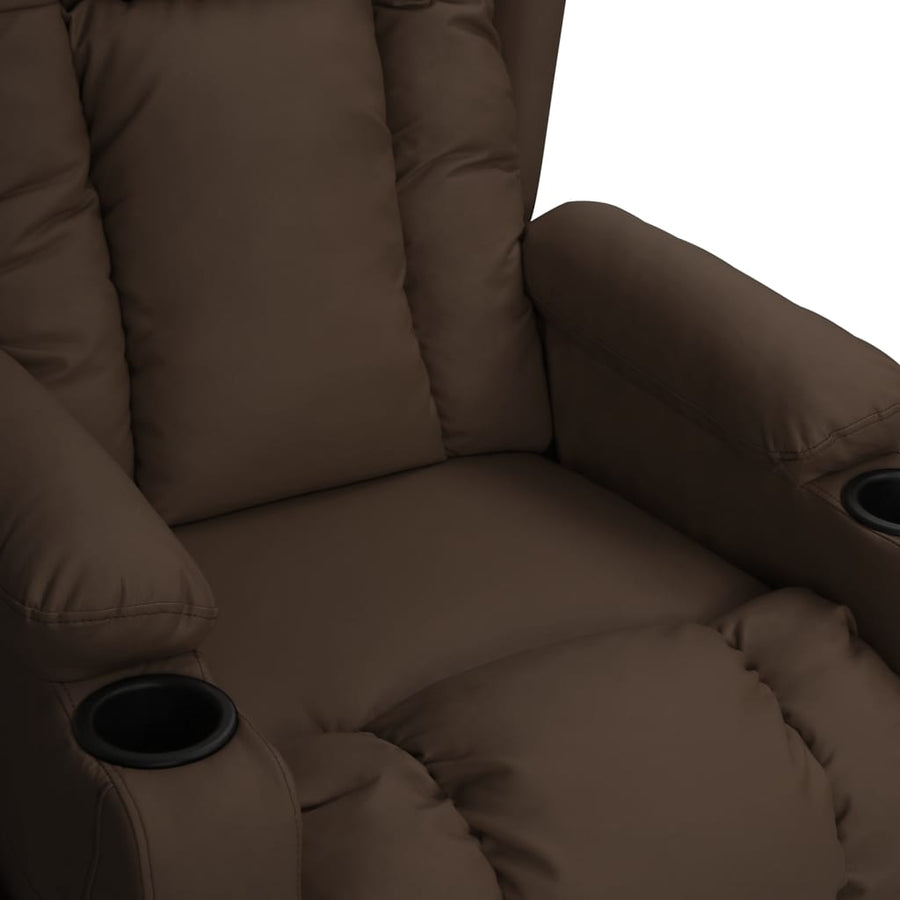 Fauteuil verstelbaar kunstleer bruin