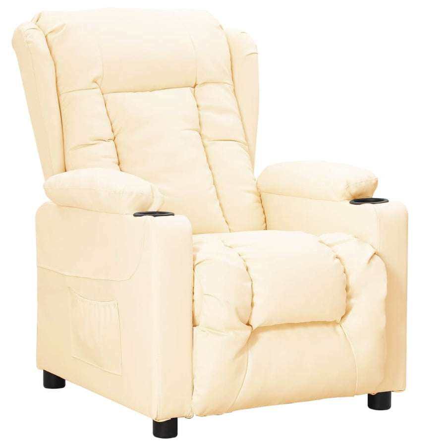Fauteuil Verstelbaar Kunstleer Crèmekleurig