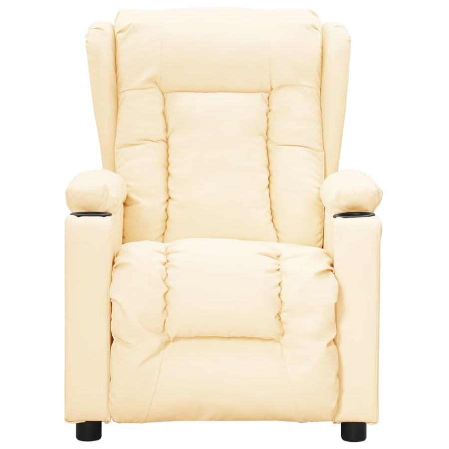 Fauteuil Verstelbaar Kunstleer Crèmekleurig