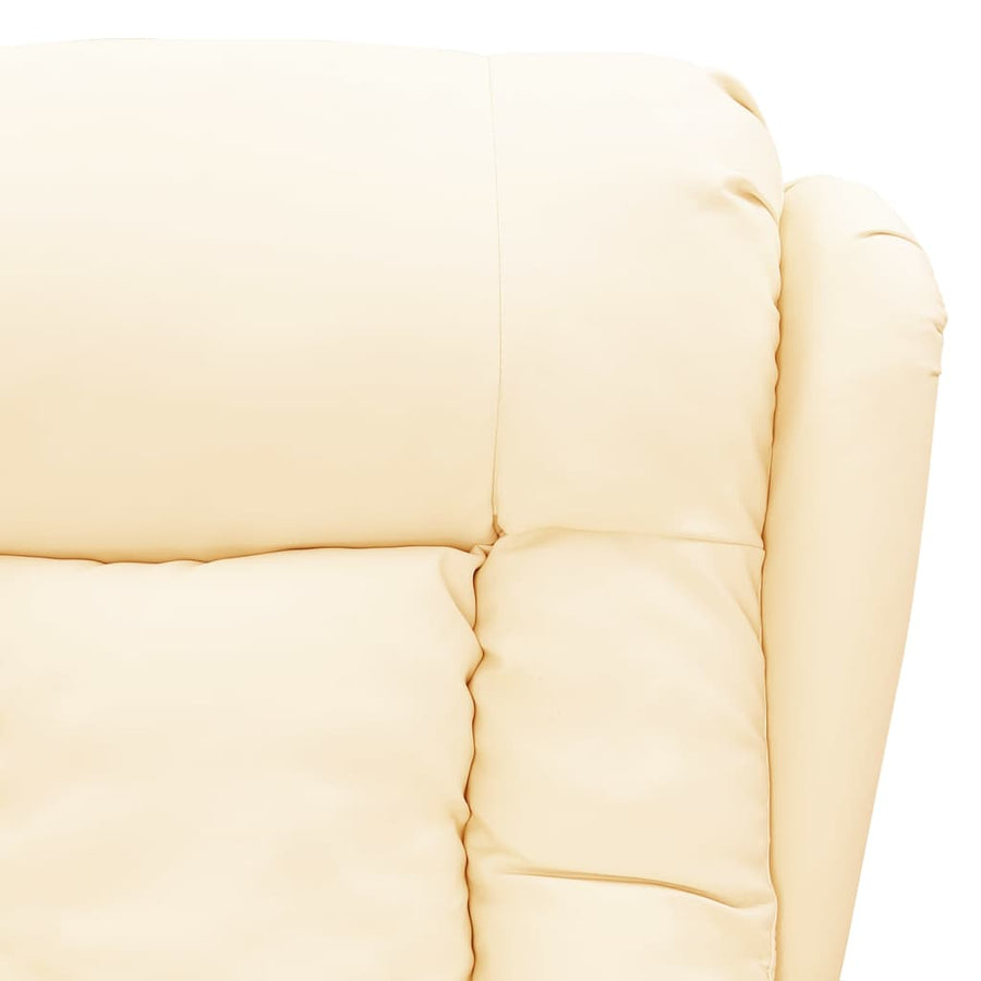 Fauteuil Verstelbaar Kunstleer Crèmekleurig