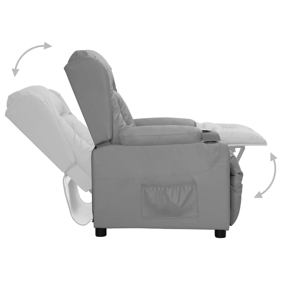 Fauteuil Verstelbaar Kunstleer Grijs