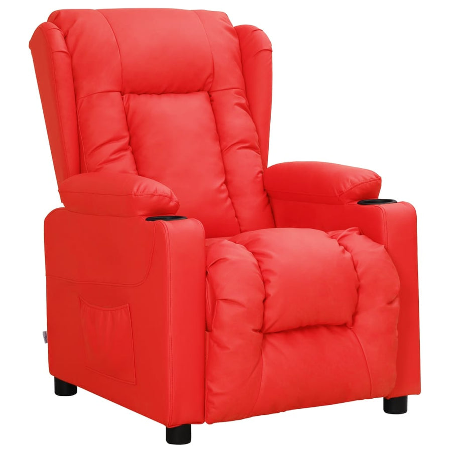 Fauteuil verstelbaar kunstleer rood