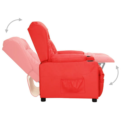 Fauteuil verstelbaar kunstleer rood