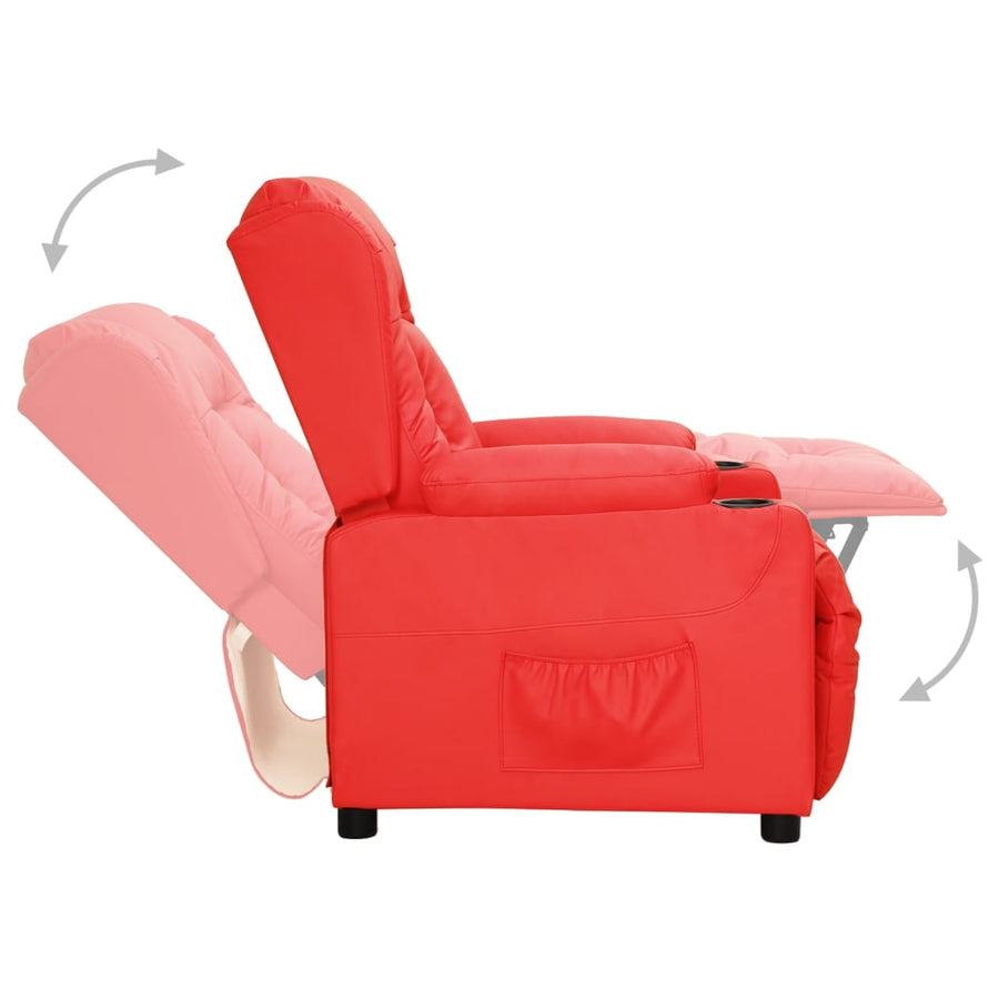 Fauteuil verstelbaar kunstleer rood