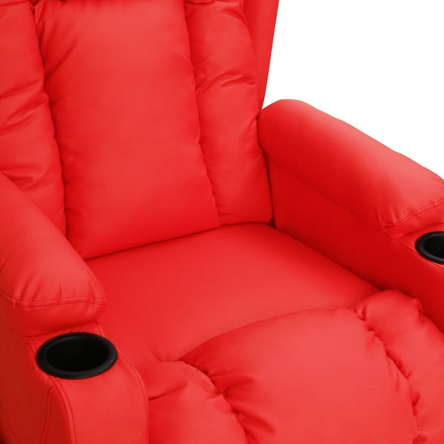 Fauteuil verstelbaar kunstleer rood