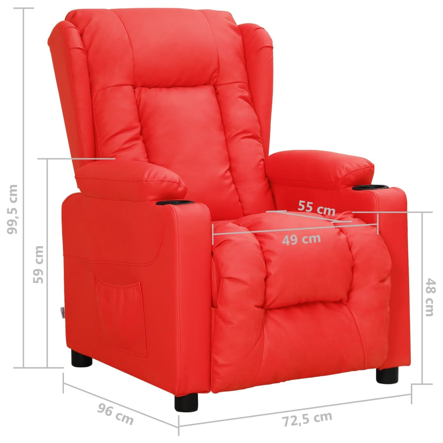 Fauteuil verstelbaar kunstleer rood