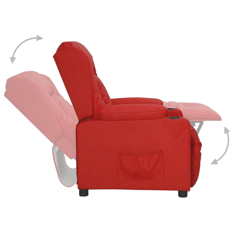 Fauteuil Verstelbaar Kunstleer Wijnrood