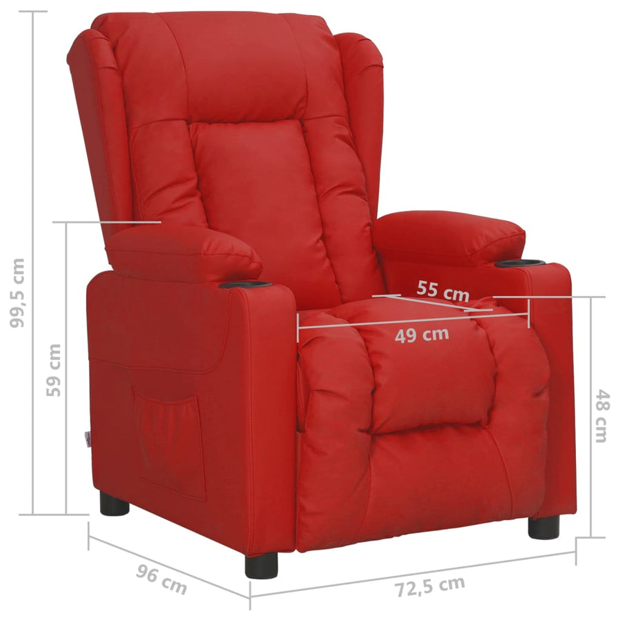 Fauteuil Verstelbaar Kunstleer Wijnrood