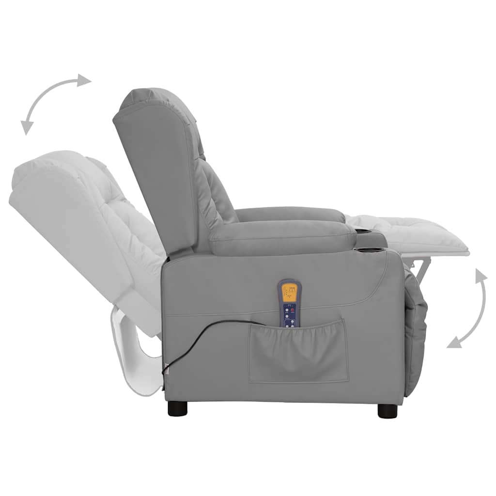 Massagestoel kunstleer grijs