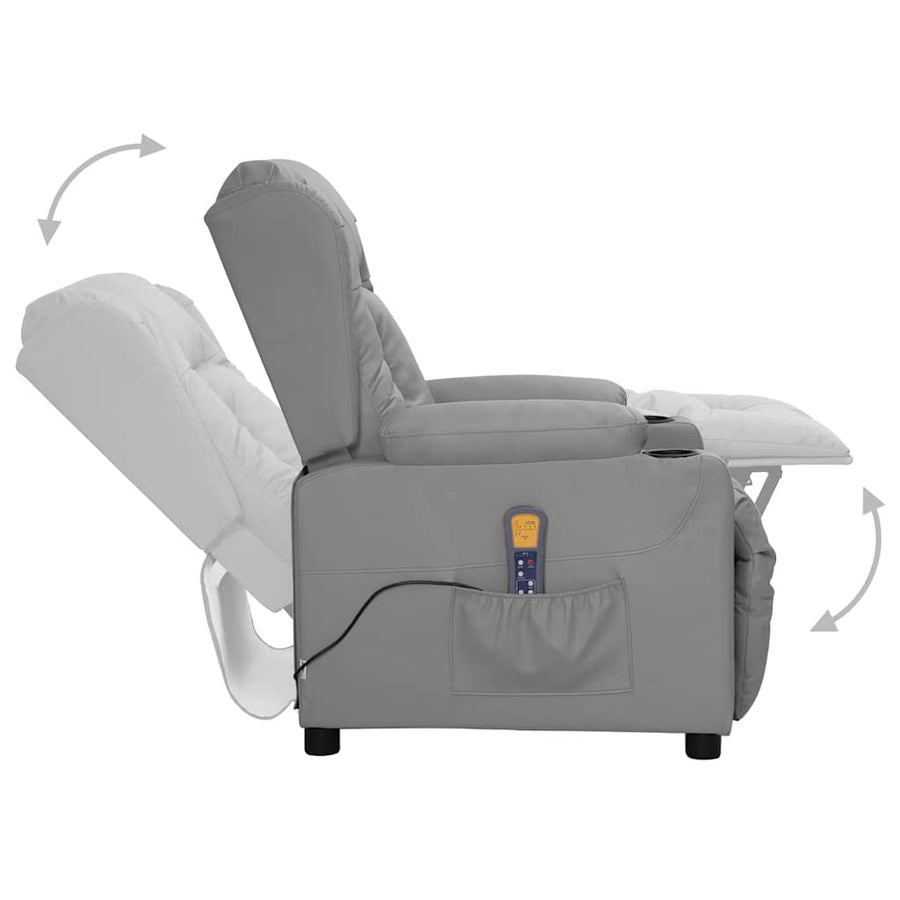 Massagestoel kunstleer grijs