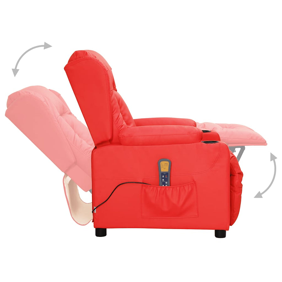 Massagestoel kunstleer rood