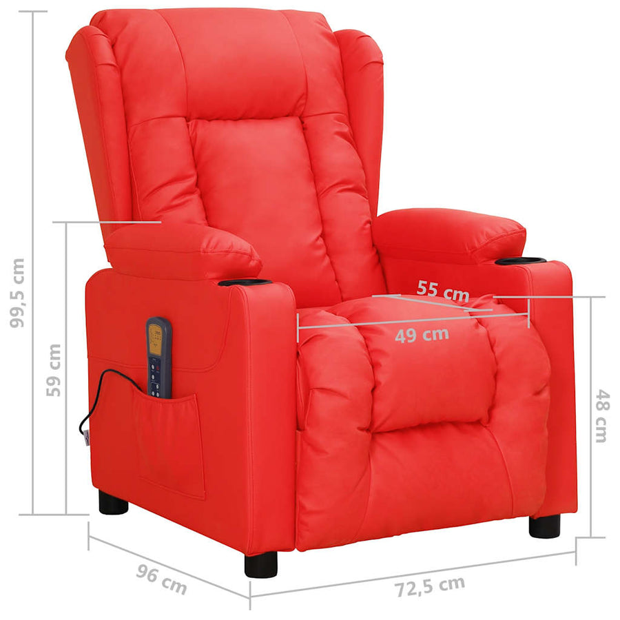 Massagestoel kunstleer rood