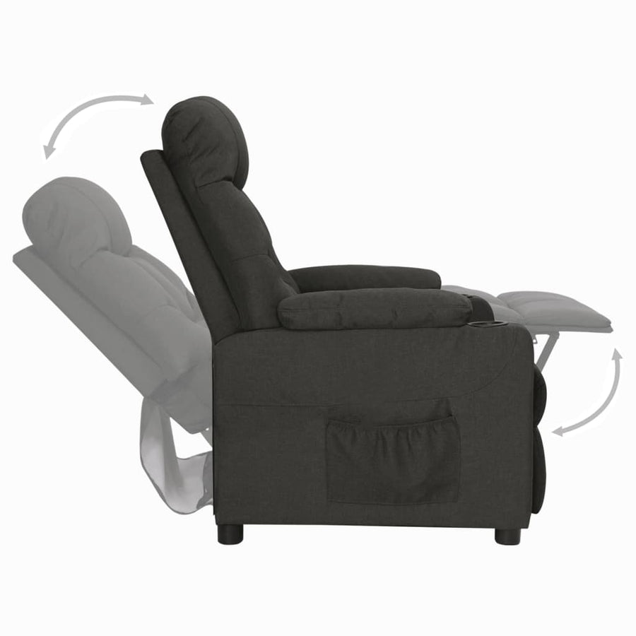 Fauteuil verstelbaar stof zwart