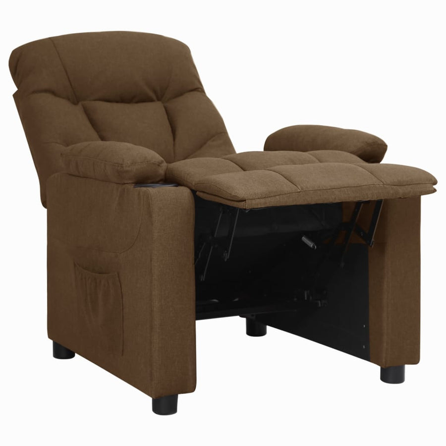 Fauteuil verstelbaar stof bruin