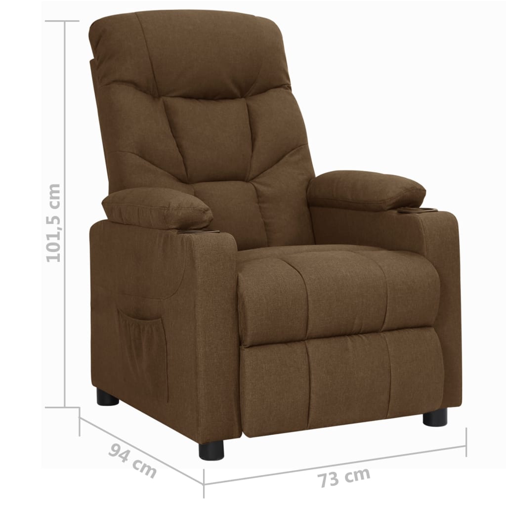 Fauteuil verstelbaar stof bruin