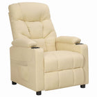 Fauteuil verstelbaar stof crèmekleurig 73x94x101,5 cm