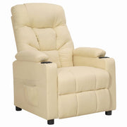 Fauteuil verstelbaar stof crèmekleurig 73x94x101,5 cm
