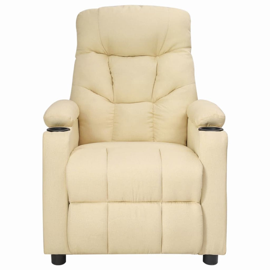 Fauteuil verstelbaar stof crèmekleurig