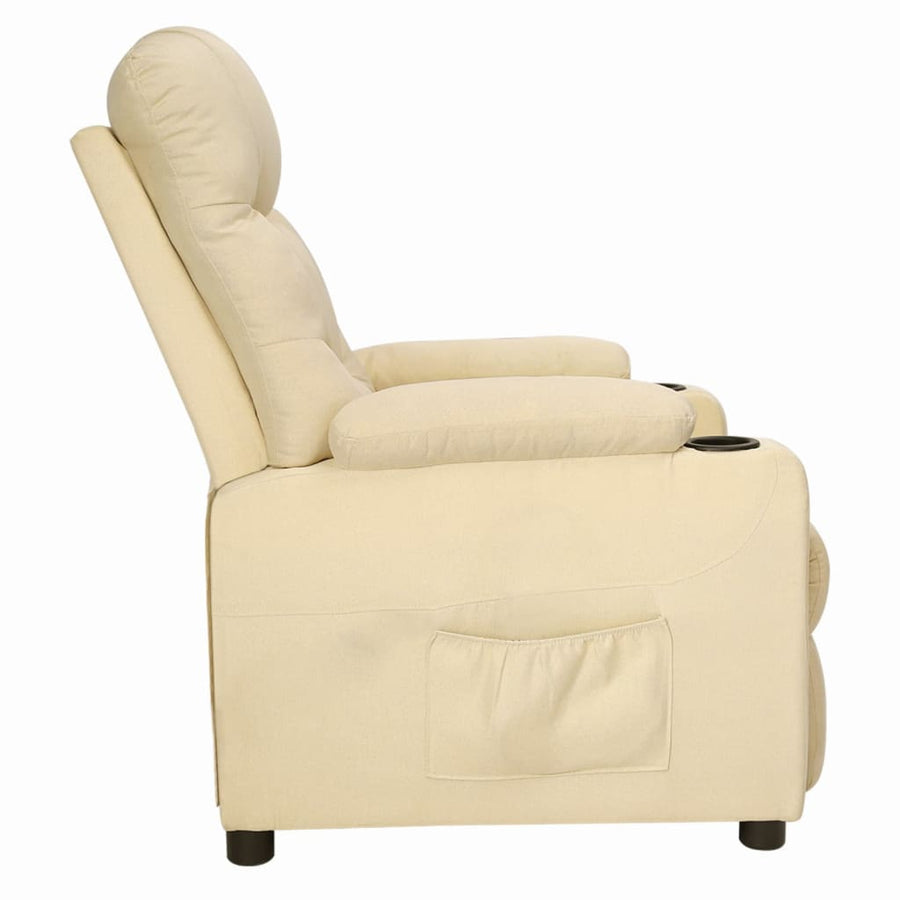Fauteuil verstelbaar stof crèmekleurig