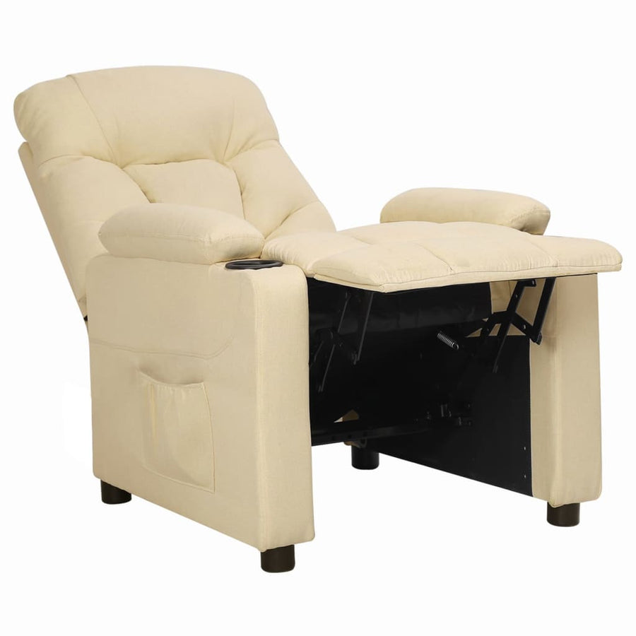 Fauteuil verstelbaar stof crèmekleurig