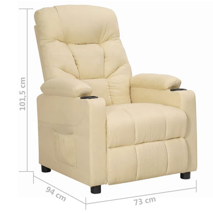 Fauteuil verstelbaar stof crèmekleurig