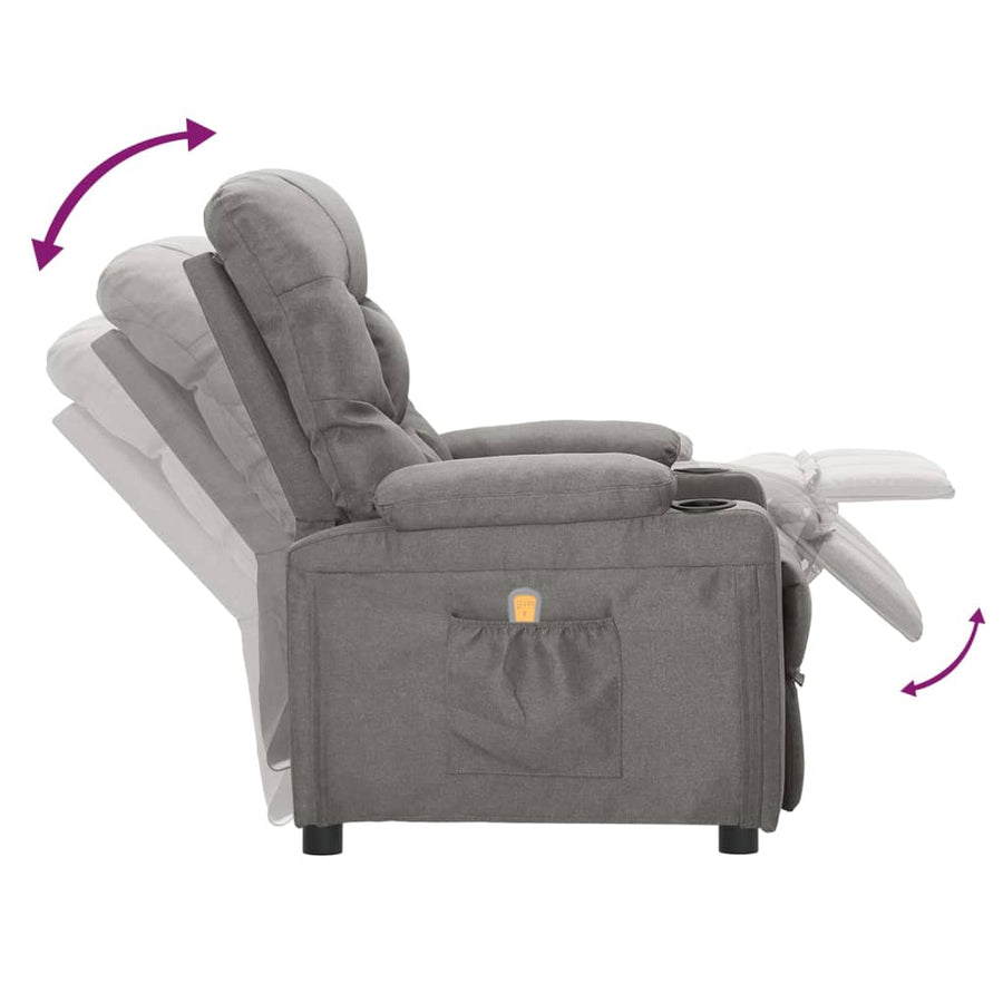 Massagestoel Stof Lichtgrijs