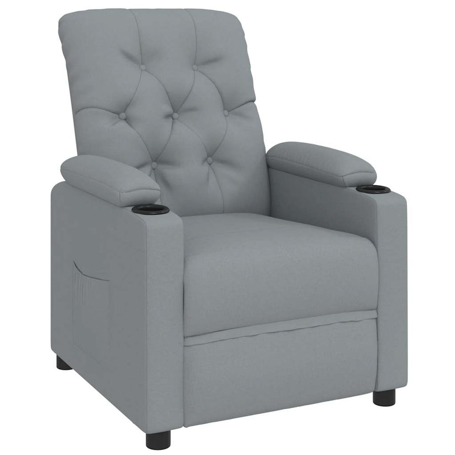 Fauteuil verstelbaar stof lichtgrijs