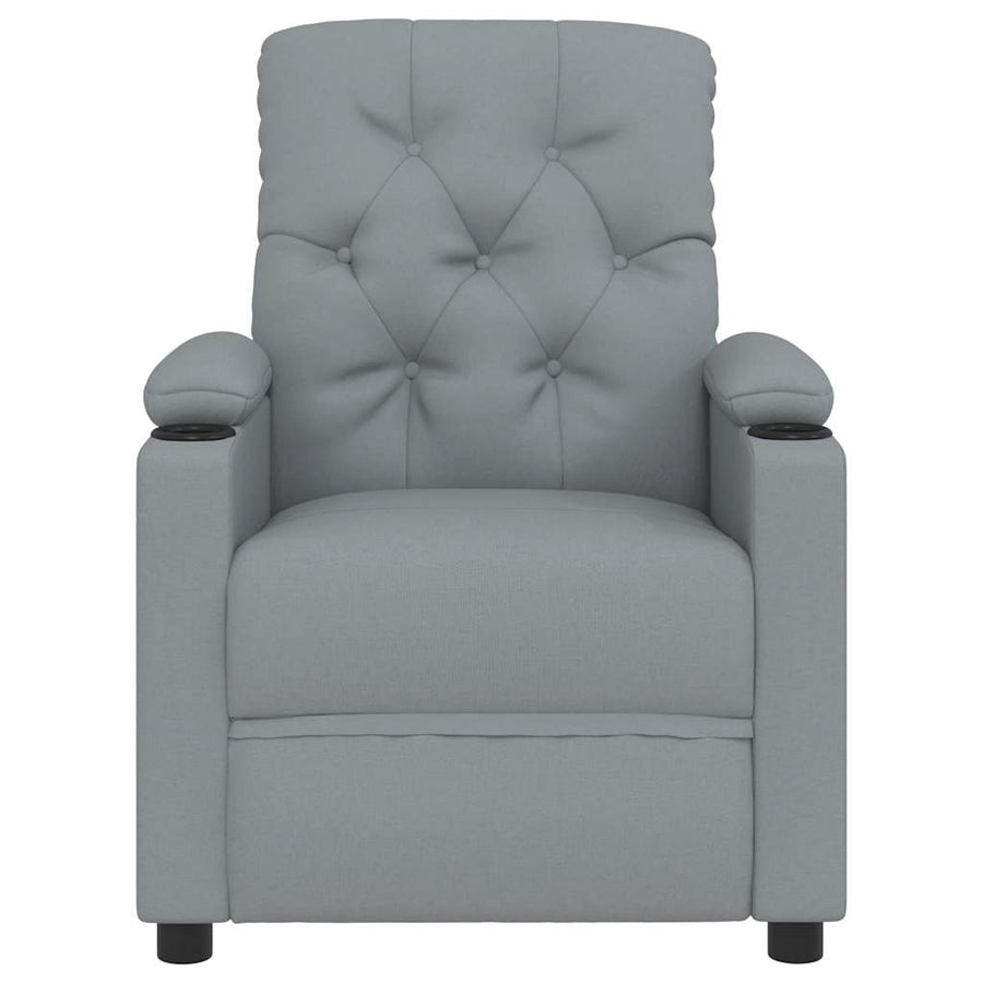 Fauteuil verstelbaar stof lichtgrijs