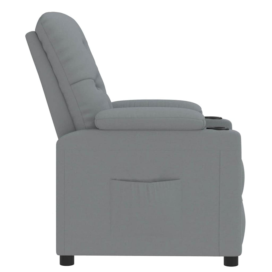 Fauteuil verstelbaar stof lichtgrijs