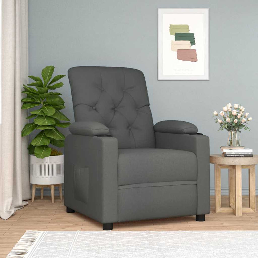 Fauteuil verstelbaar stof donkergrijs
