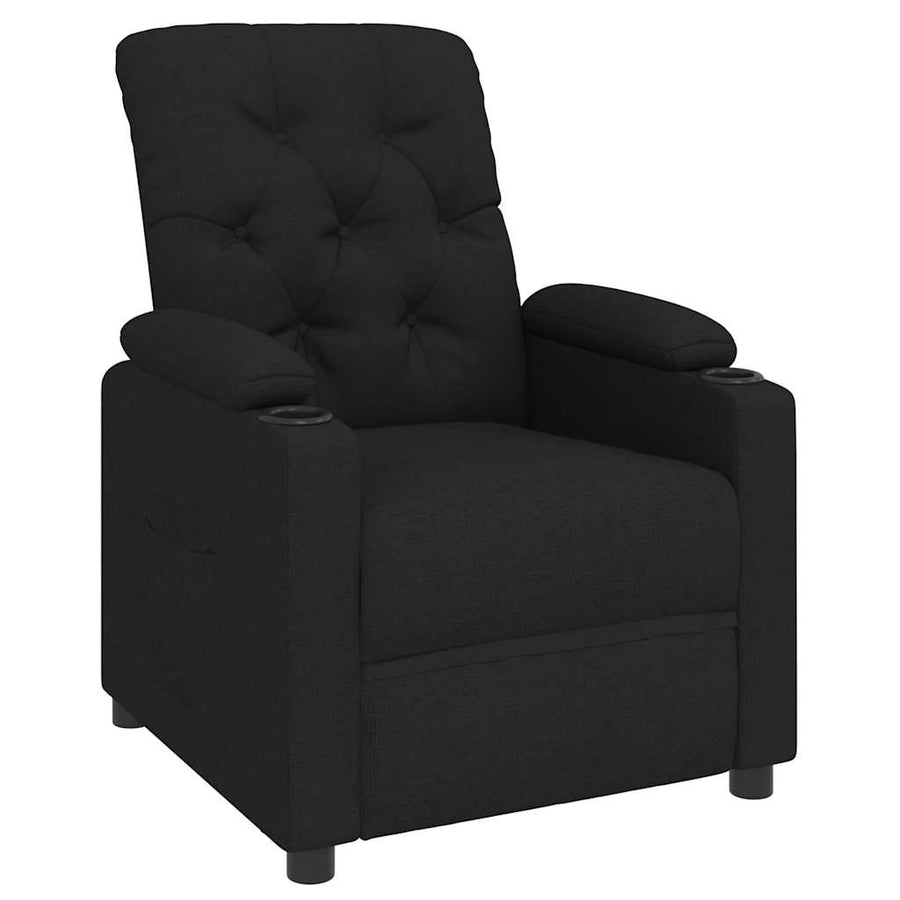 Fauteuil verstelbaar stof zwart