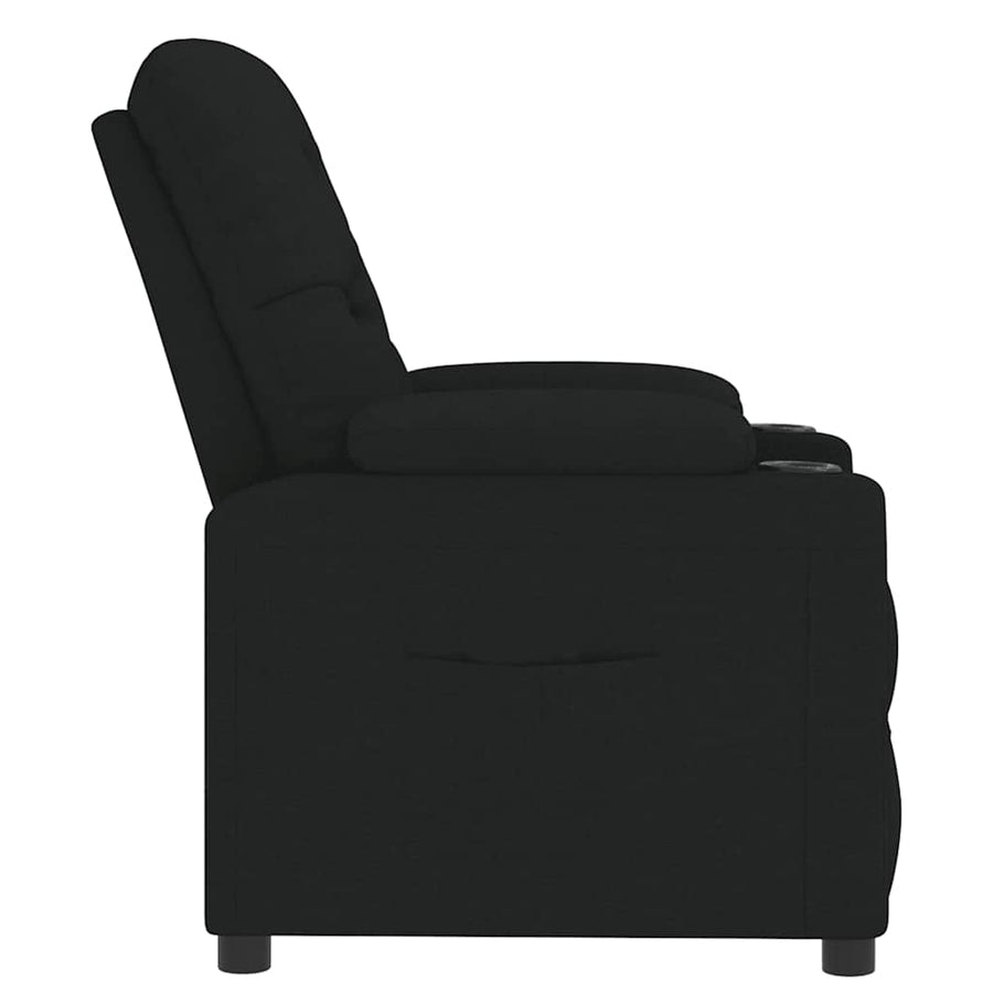 Fauteuil verstelbaar stof zwart