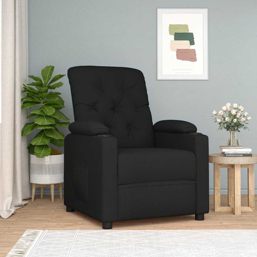 Fauteuil verstelbaar stof zwart