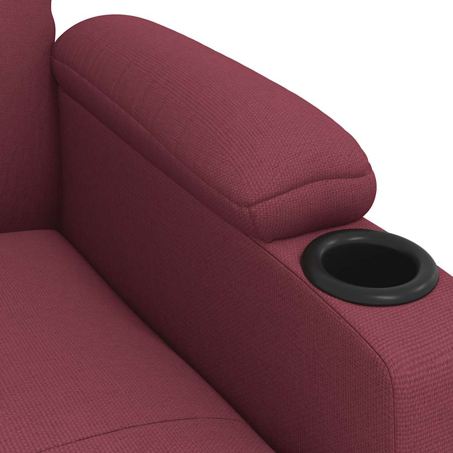 Fauteuil verstelbaar stof wijnrood
