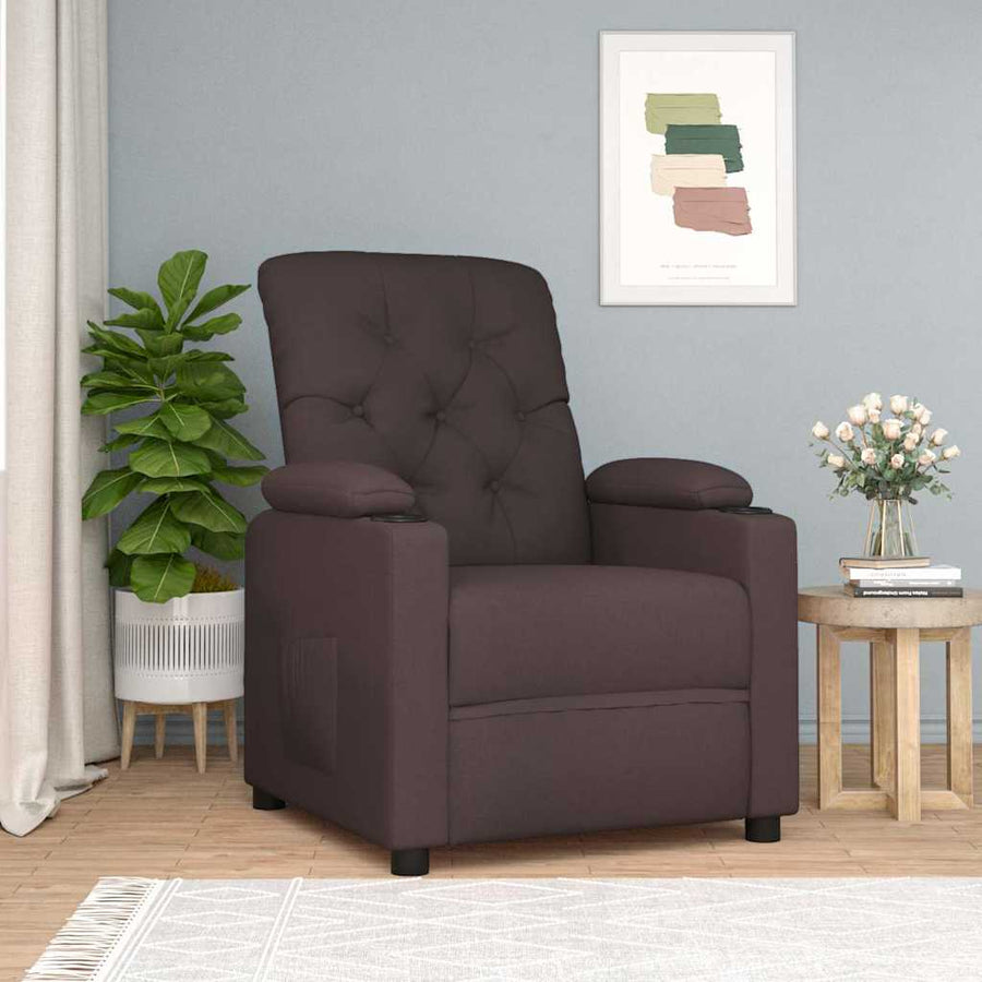 Fauteuil verstelbaar stof bruin