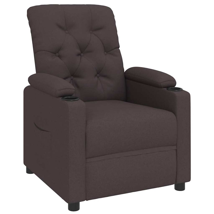 Fauteuil verstelbaar stof donkerbruin