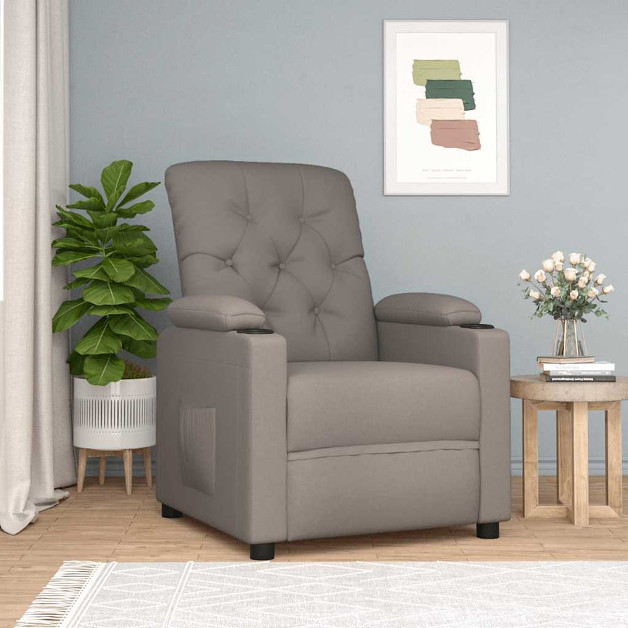 Fauteuil verstelbaar stof taupe