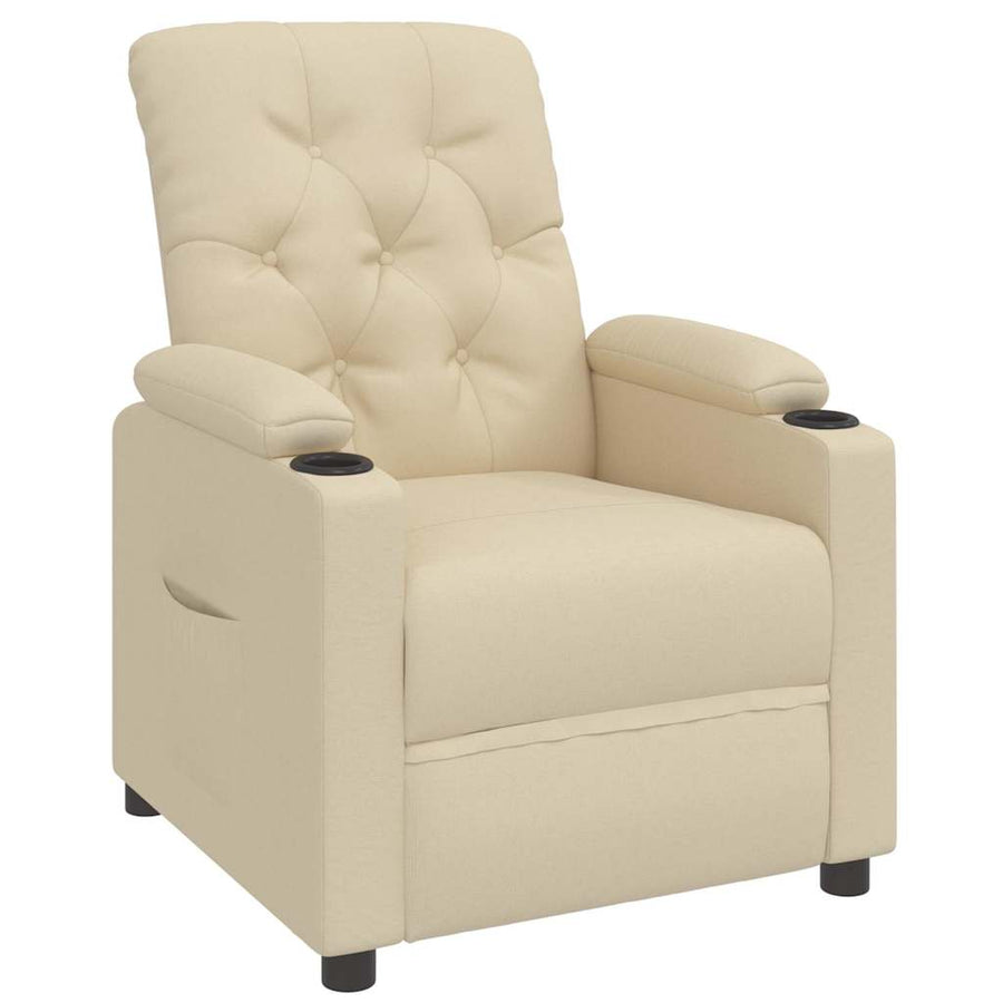 Fauteuil verstelbaar stof crèmekleurig